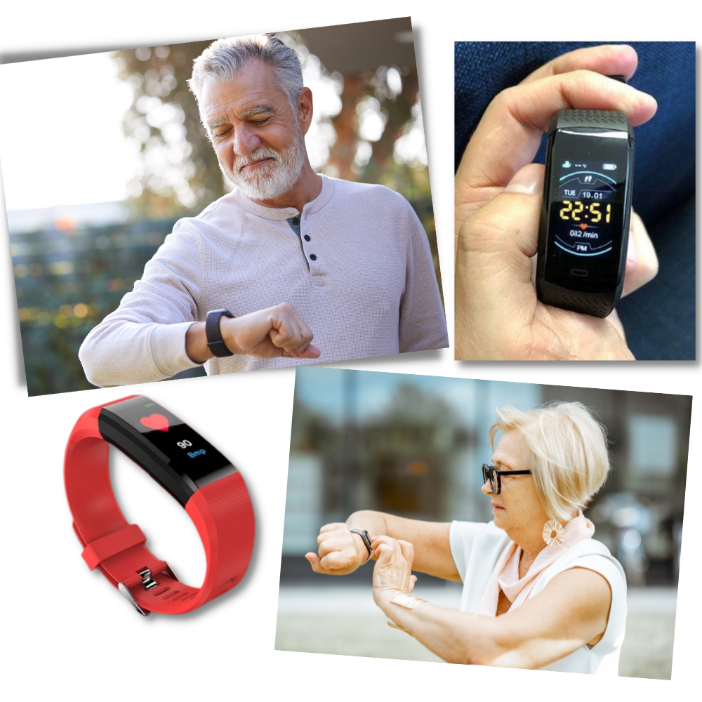 VitaWatch Smartwatch For Seniors With Health Tracking And Large LED Screen