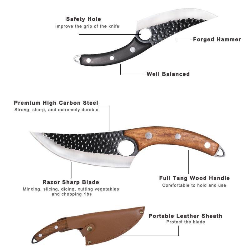 Serbian Six Inch Chef Knife For Deboning And Meat Preparation