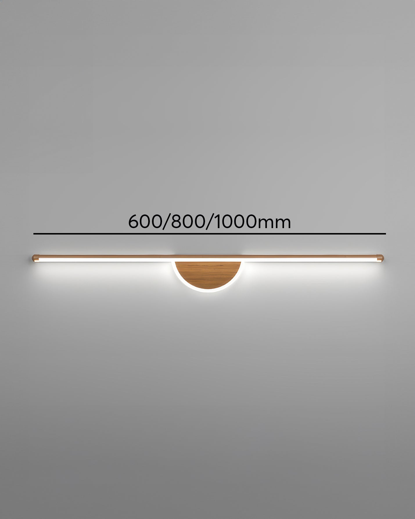 Applique murale SylvaArc en bois avec tube lumineux doux pour arrière-plans TV
