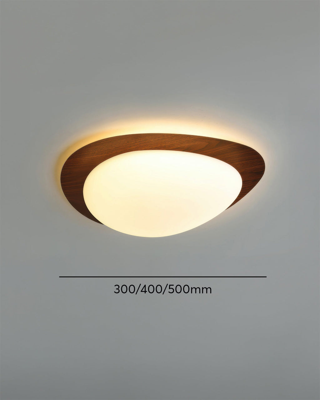 Nyra | Lumină de plafon LED cu textură lemn de piatră nordică și iluminare uniformă