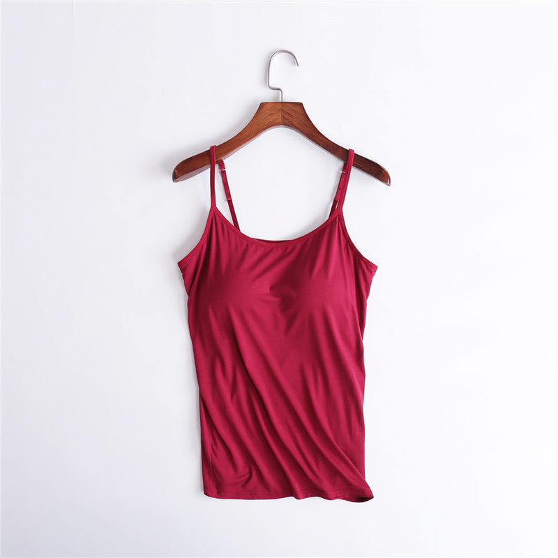 Canottiera da donna con reggiseno a balconcino integrato, stile canotta