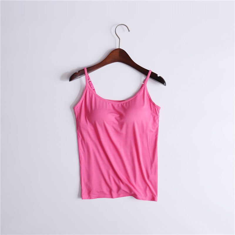 Canottiera da donna con reggiseno a balconcino integrato, stile canotta