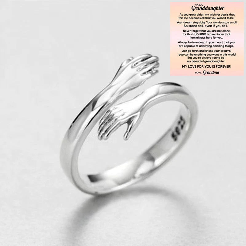 Anillo de abrazo regalo para seres queridos accesorio elegante que celebra el vínculo y la gratitud