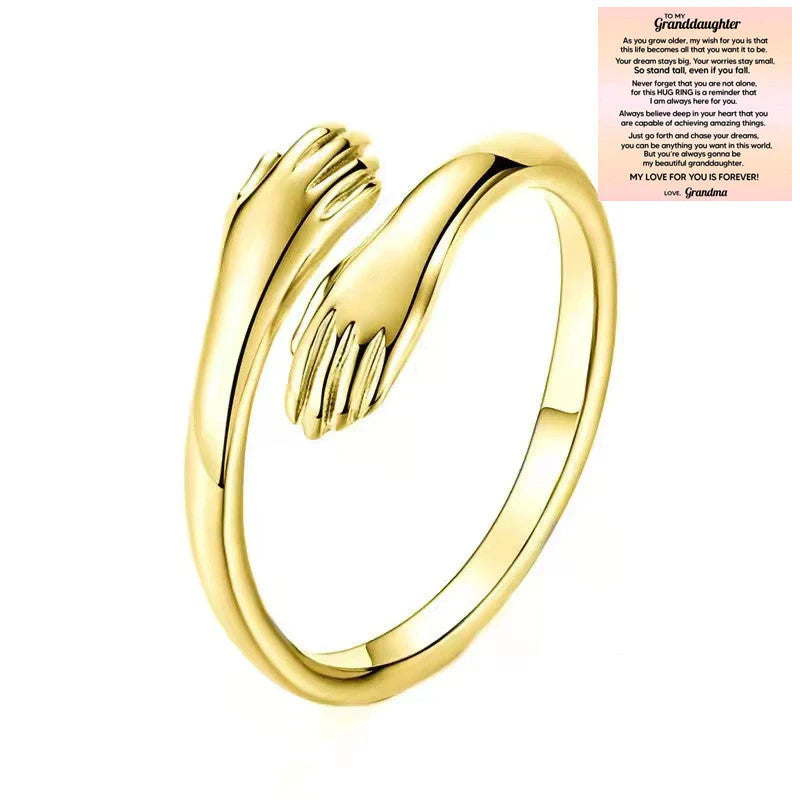 Anillo de abrazo regalo para seres queridos accesorio elegante que celebra el vínculo y la gratitud
