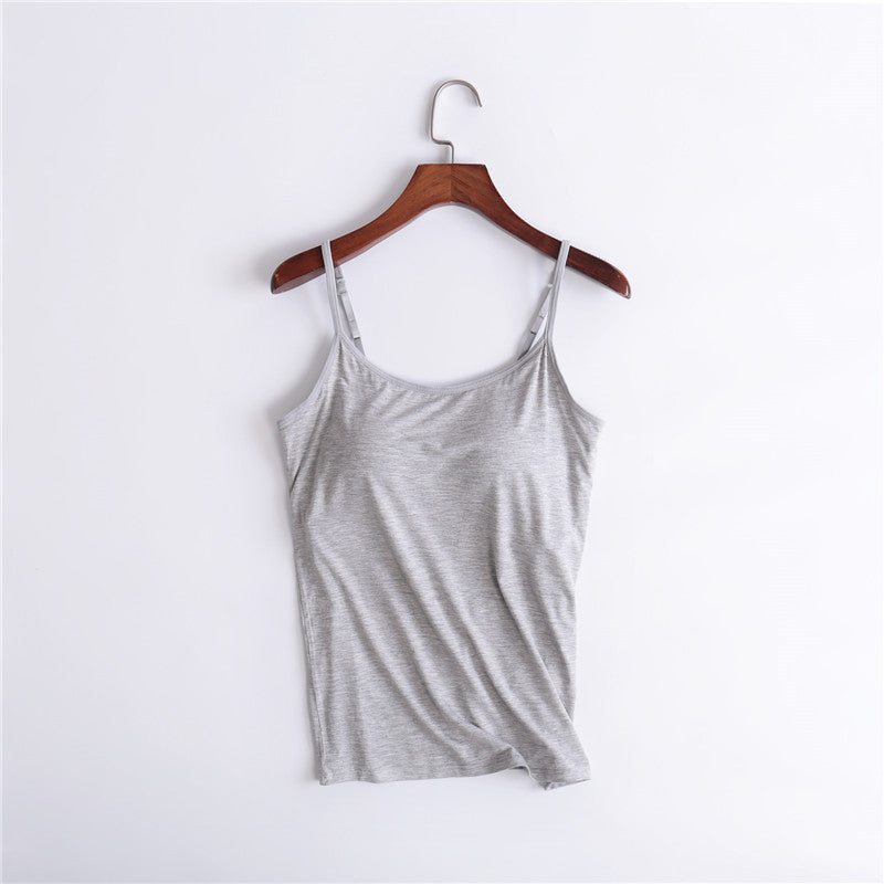 Canottiera da donna con reggiseno a balconcino integrato, stile canotta