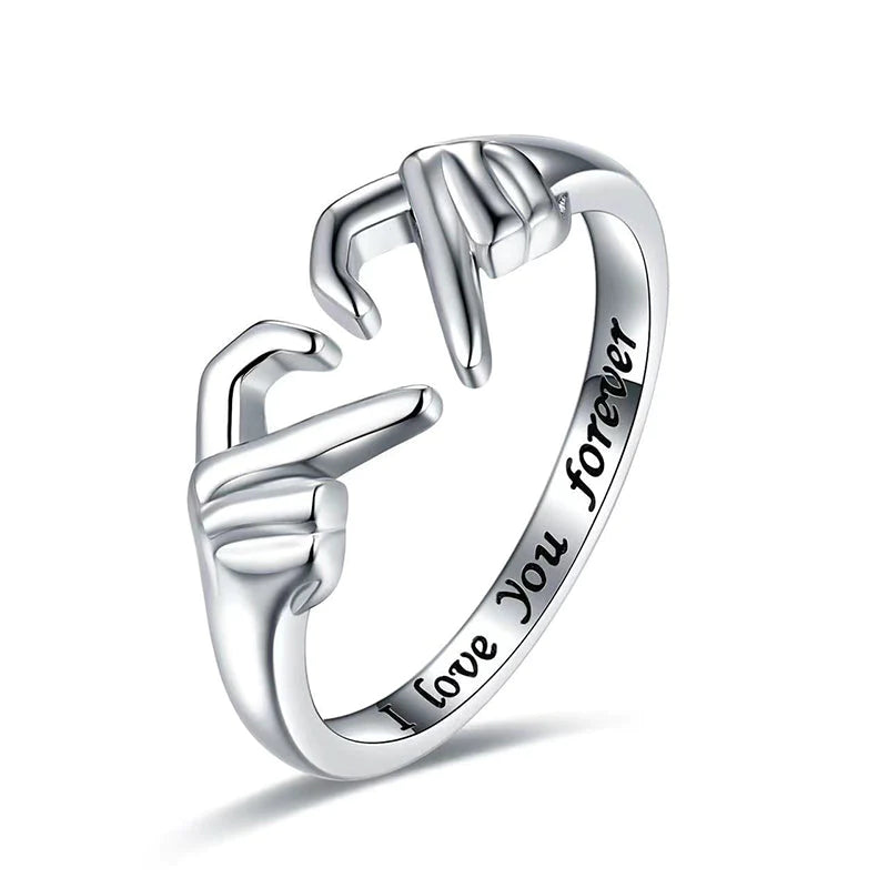 Anillo de abrazo regalo para seres queridos accesorio elegante que celebra el vínculo y la gratitud