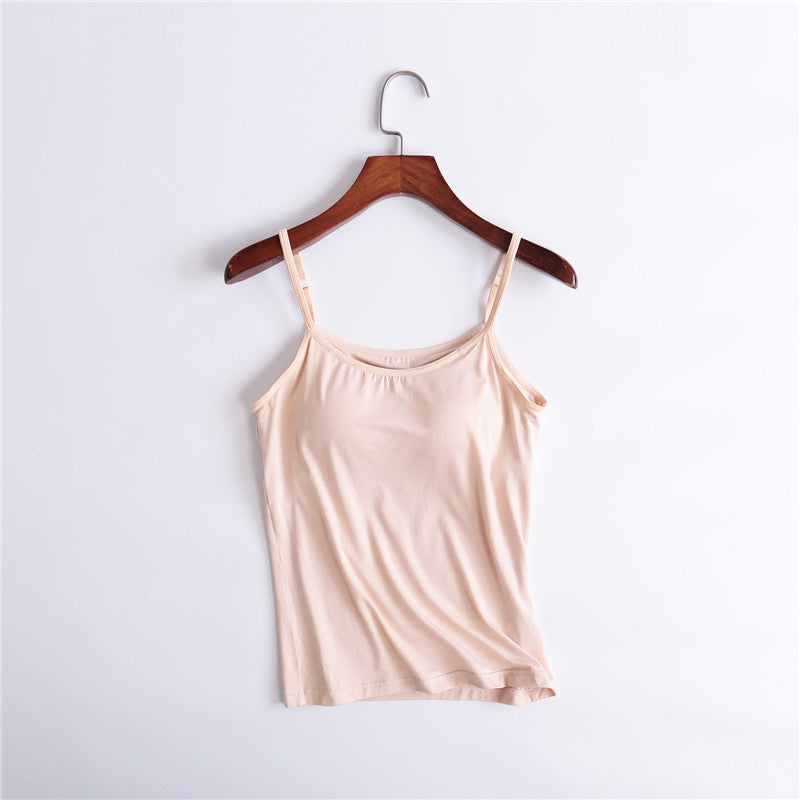 Canottiera da donna con reggiseno a balconcino integrato, stile canotta