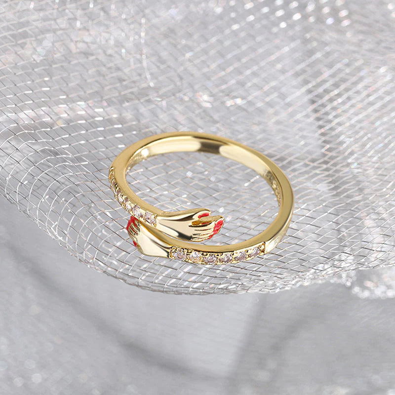 Anillo de abrazo regalo para seres queridos accesorio elegante que celebra el vínculo y la gratitud