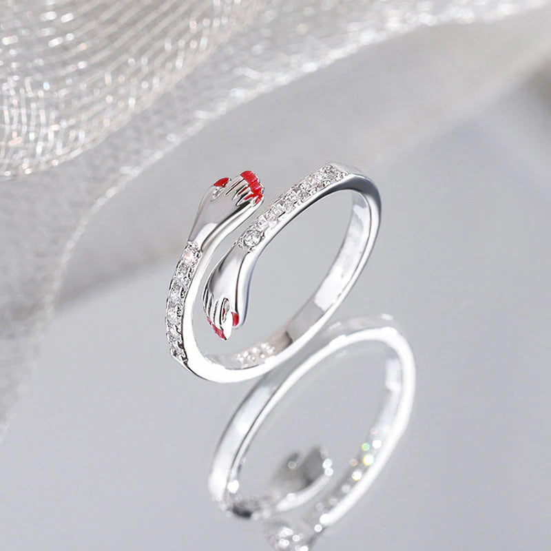 Anillo de abrazo regalo para seres queridos accesorio elegante que celebra el vínculo y la gratitud
