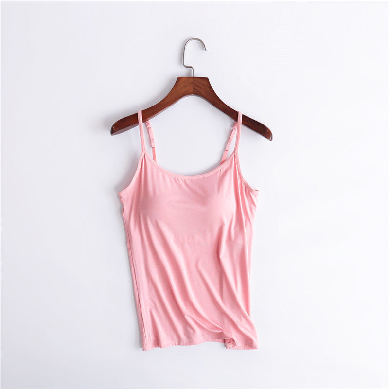 Canottiera da donna con reggiseno a balconcino integrato, stile canotta