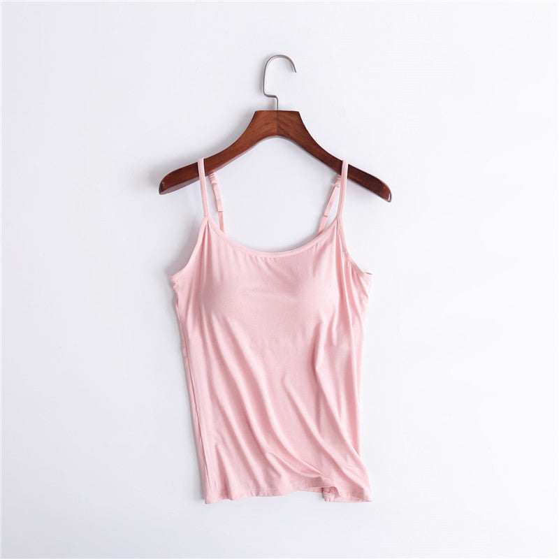 Canottiera da donna con reggiseno a balconcino integrato, stile canotta