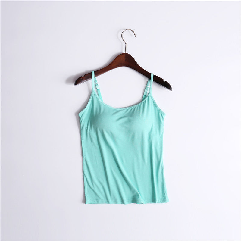 Canottiera da donna con reggiseno a balconcino integrato, stile canotta
