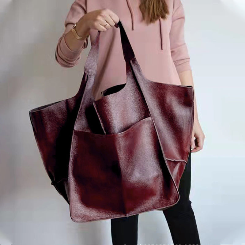 Elegant Leather Tote For Daily Essentials And Everyday Use