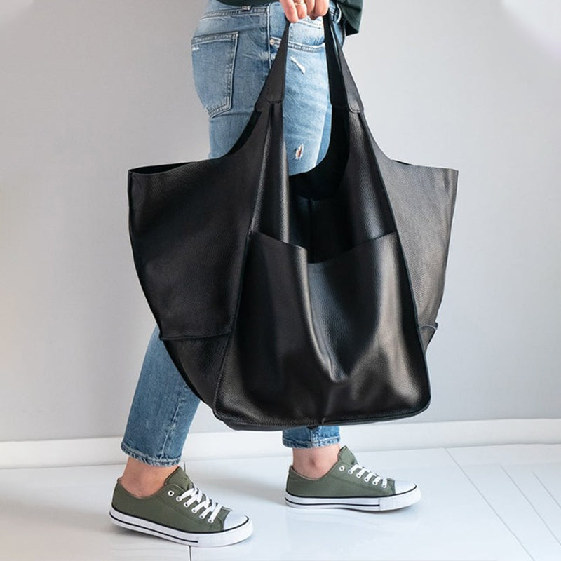 Elegant Leather Tote For Daily Essentials And Everyday Use