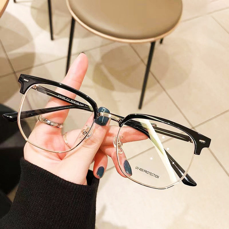 Half-Rim Eyewear With Blue Light Filter For Screen Time And Daily Use