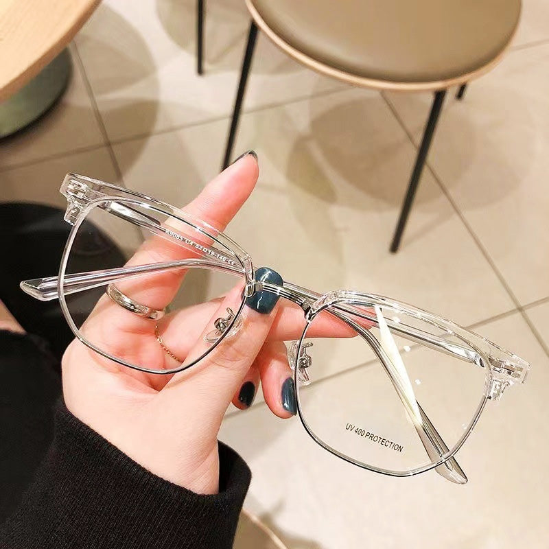 Half-Rim Eyewear With Blue Light Filter For Screen Time And Daily Use
