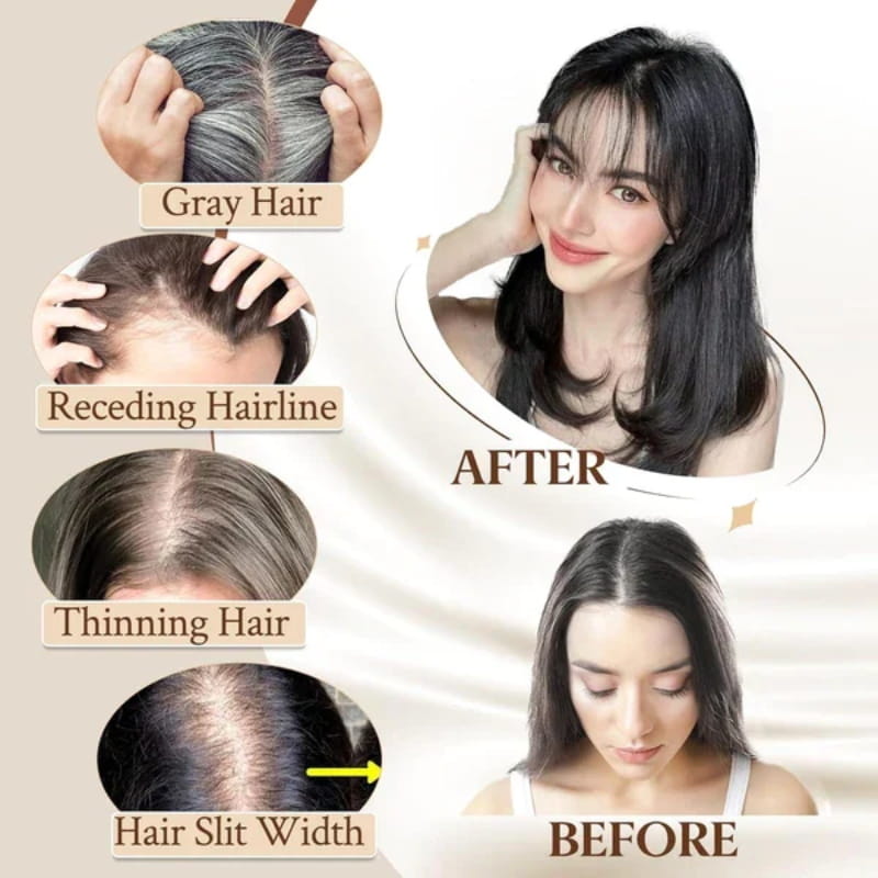 自然な前髪のヘアピース 女性用 フルでリアルな生え際とシームレスなスタイル
