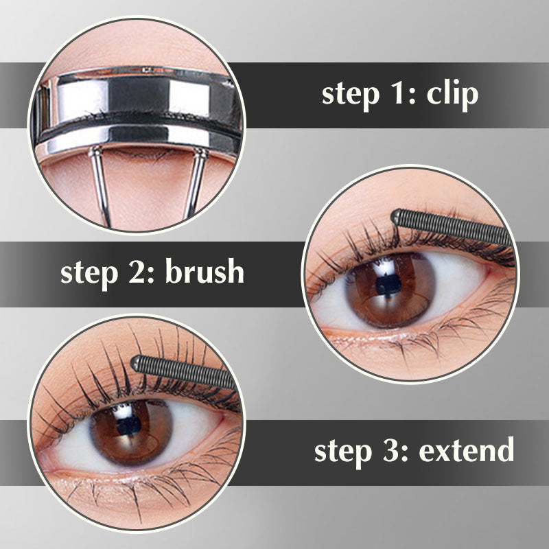 3D Curling Metal Curlers Mascara - Waterproof & Long-lasting