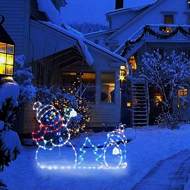 Animated LED Snowball Battle Light For Outdoor Snowman And Penguin Decor