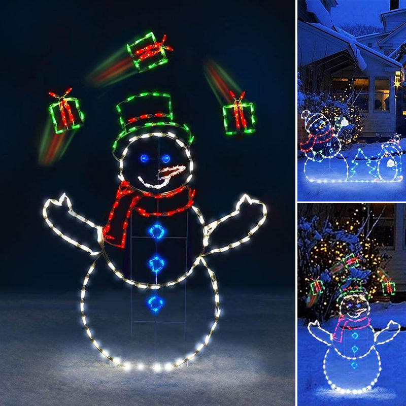 Animated LED Snowball Battle Light For Outdoor Snowman And Penguin Decor