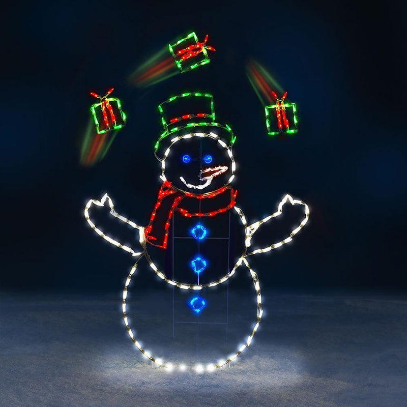 Animated LED Snowball Battle Light For Outdoor Snowman And Penguin Decor