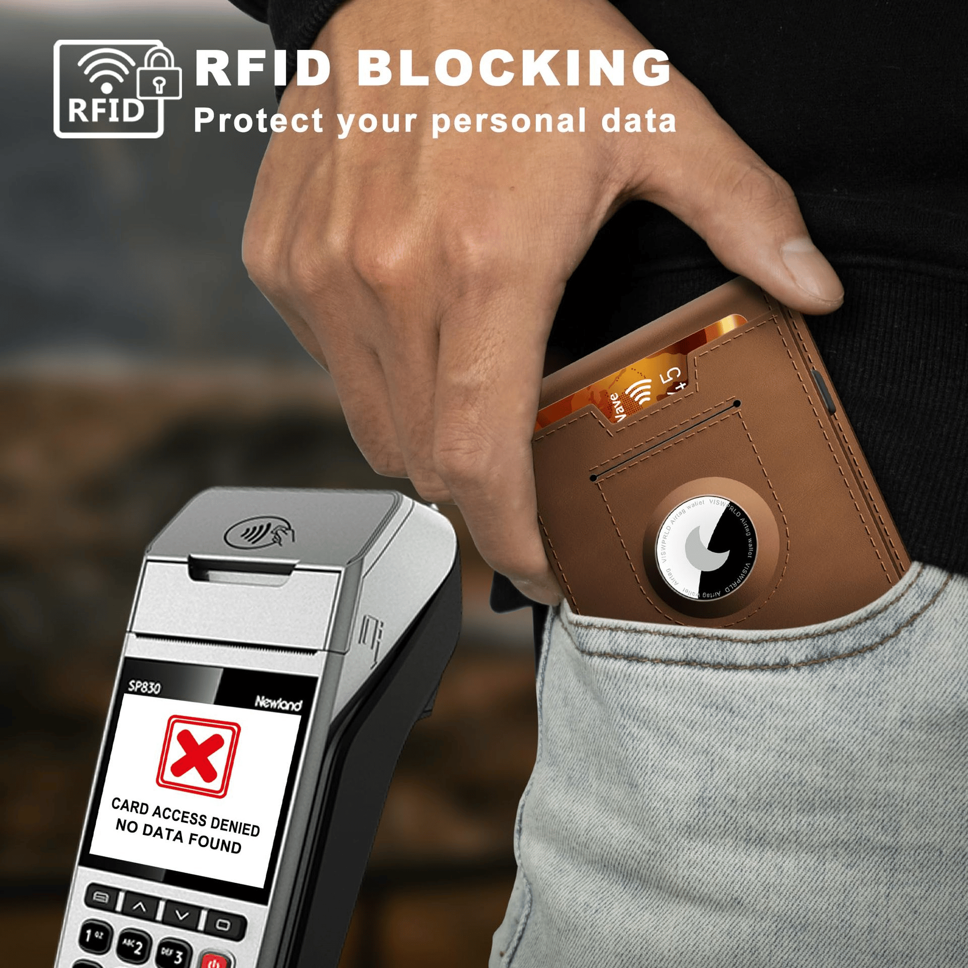 Pop Up aluminum bag Money Clip Slim Leather Slots Credit Card Holder RFID Blocking Bifold Minimalist Wallet