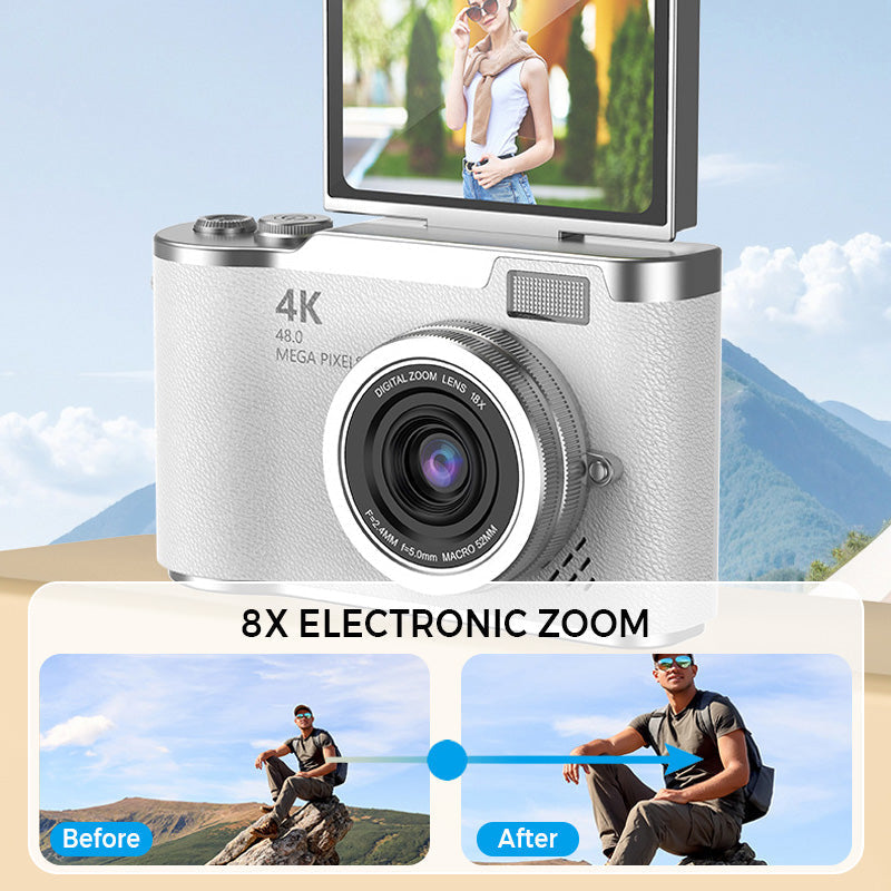 Kamera 4K z odchylanym ekranem do ostrych zdjęć i płynnego wideo