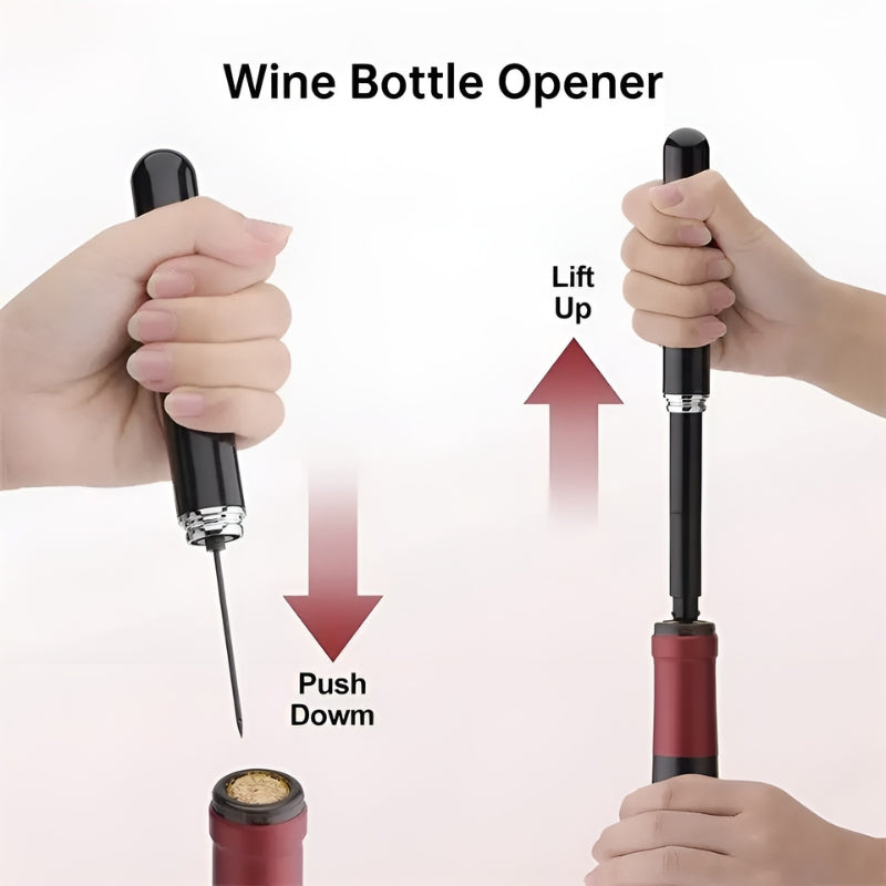 Effortless Cork Removal With Pneumatic Wine Opener For Easy Quick Uncorking