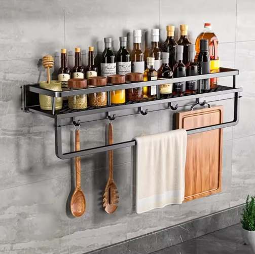 Kitchen Wall Mounted Metal Shelf For Storage And Organization