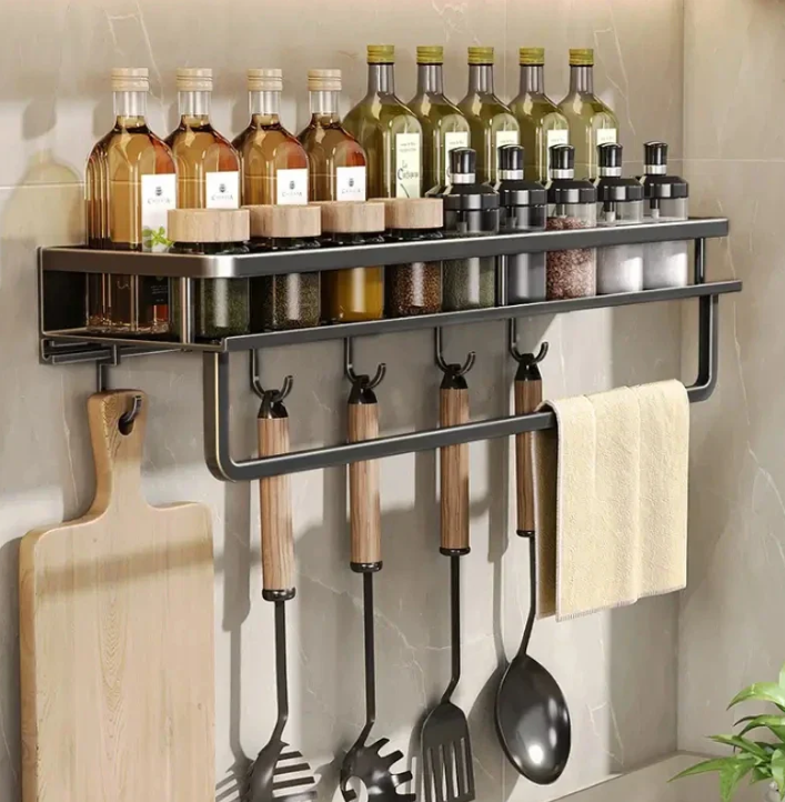 Kitchen Wall Mounted Metal Shelf For Storage And Organization