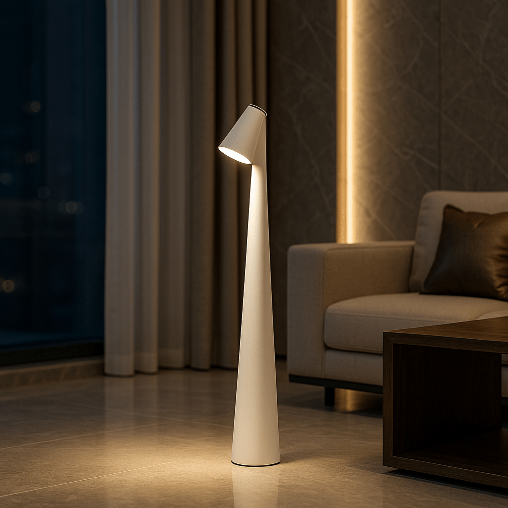 LumaNova moderní stolní lampa s dobíjecím zdrojem a prodlouženou výdrží baterie