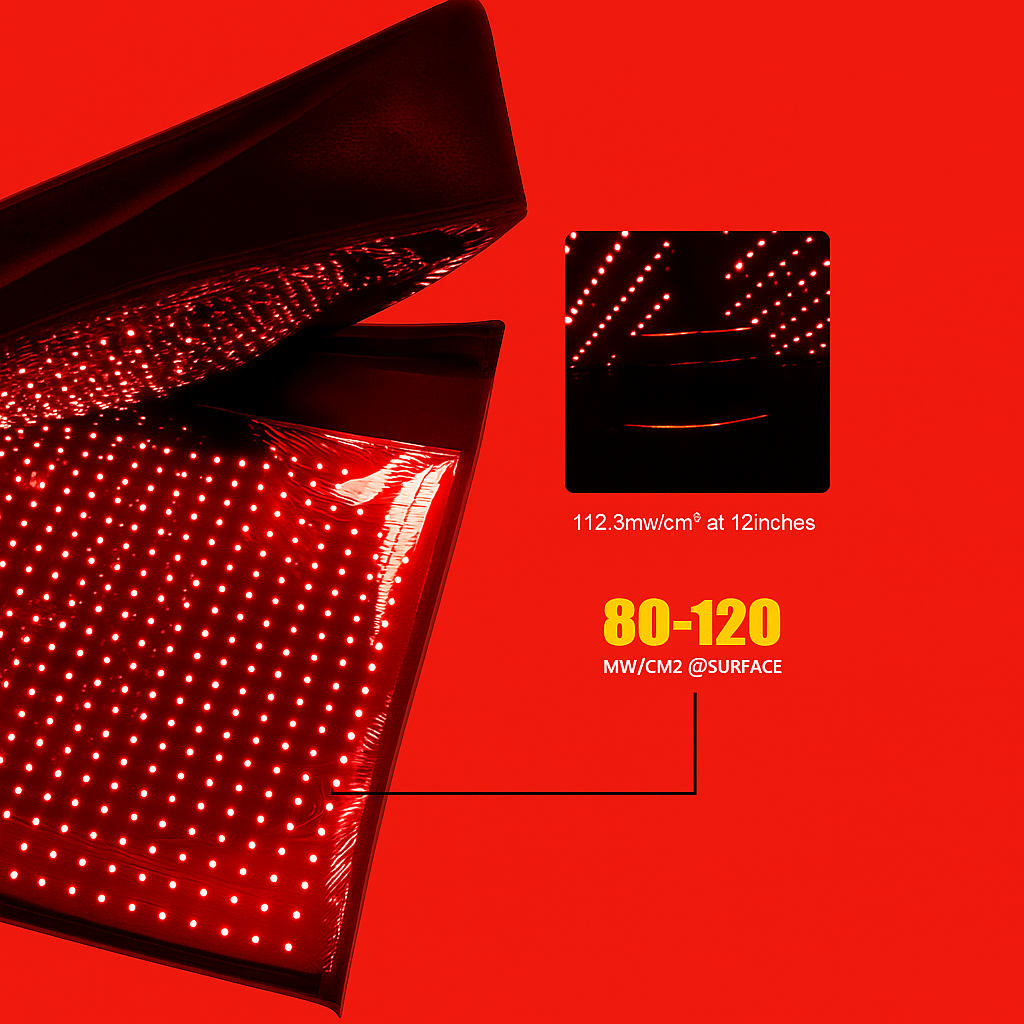 Tappetino per tutto il corpo con luce rossa dotato di 2320 LED a 660nm e 850nm