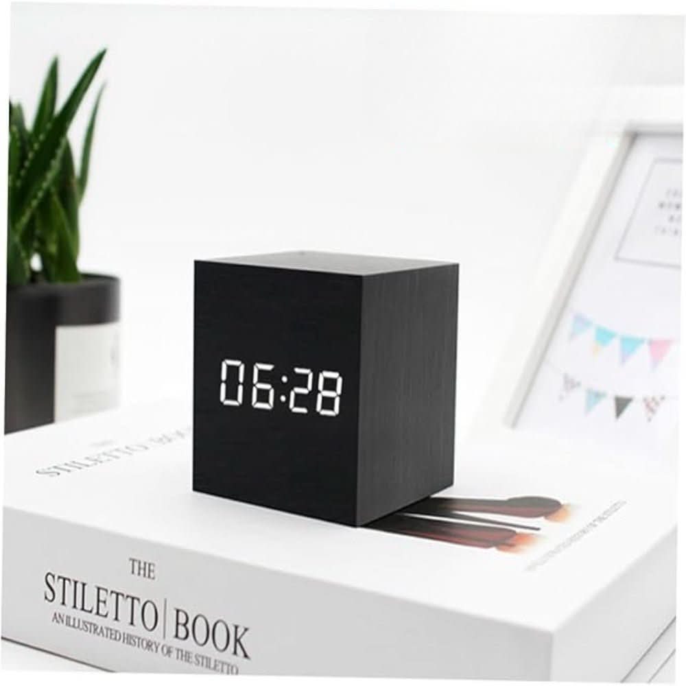LumaCube Mini Alarm Clock With LED Display For Time And Date And Temperature