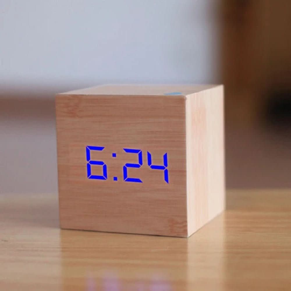 LumaCube Mini Alarm Clock With LED Display For Time And Date And Temperature