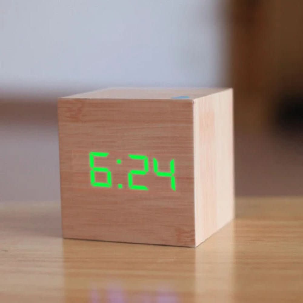 LumaCube Mini Alarm Clock With LED Display For Time And Date And Temperature