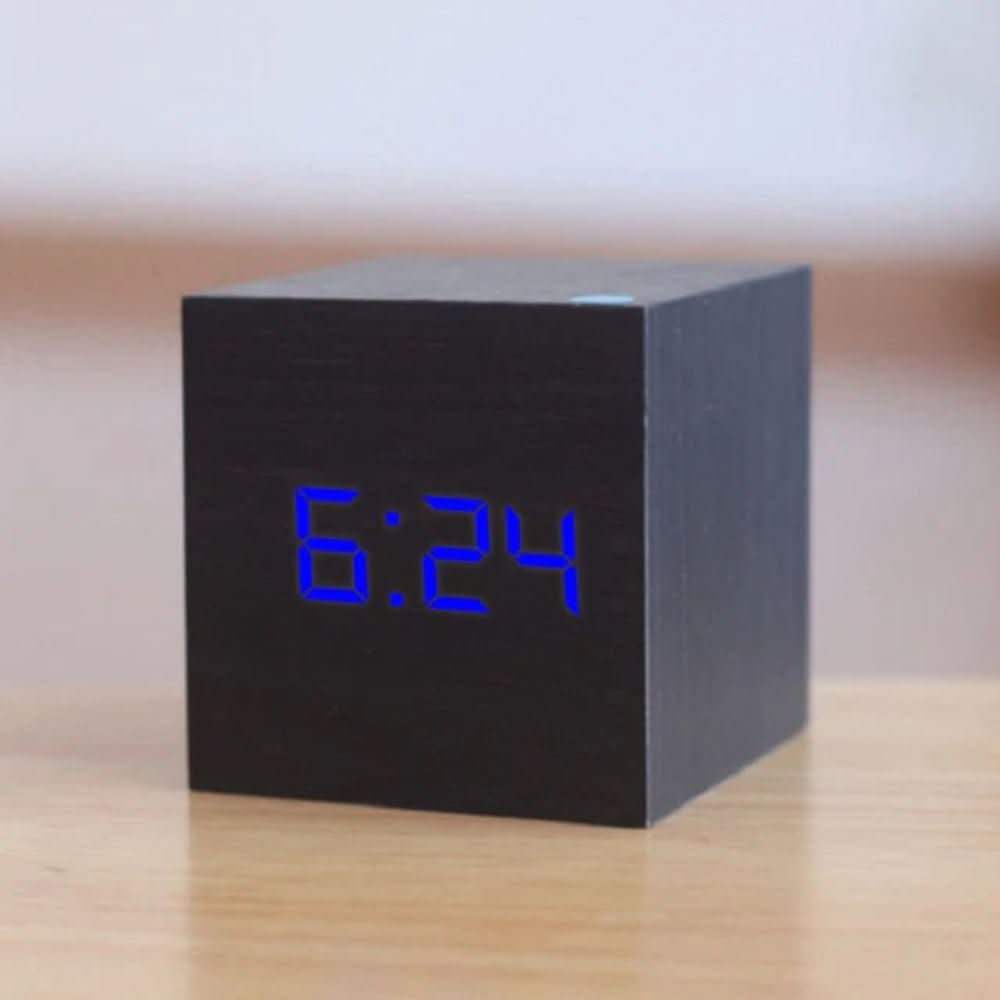 LumaCube Mini Alarm Clock With LED Display For Time And Date And Temperature
