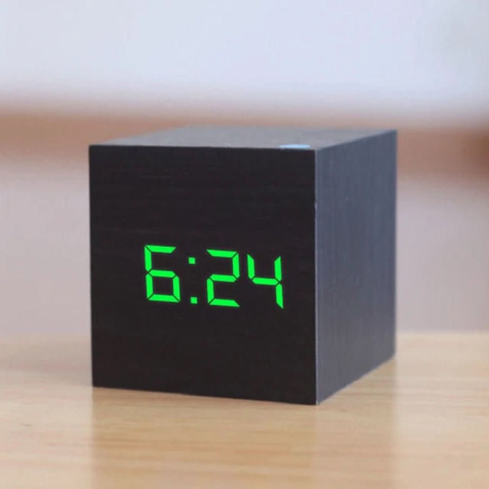 LumaCube Mini Alarm Clock With LED Display For Time And Date And Temperature