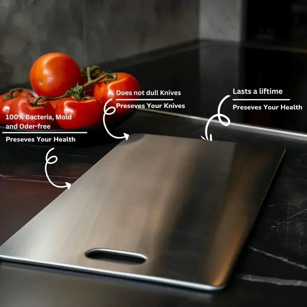Planche de cuisine AeroGuard en titane avec surface hygiénique et durable
