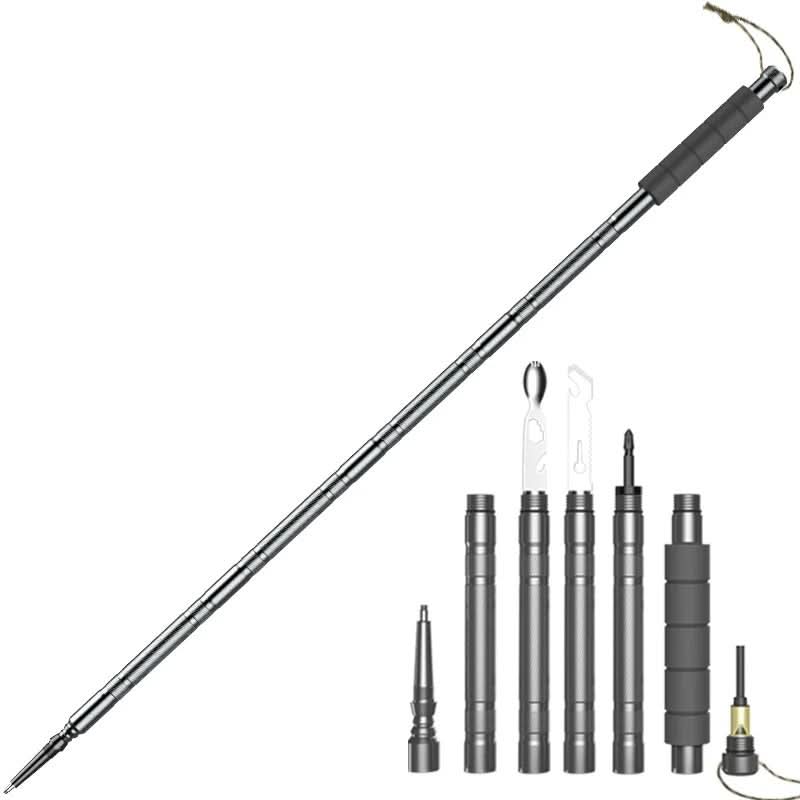 Bastón de Senderismo Táctico Versátil SummitPulse para Aventuras de Supervivencia