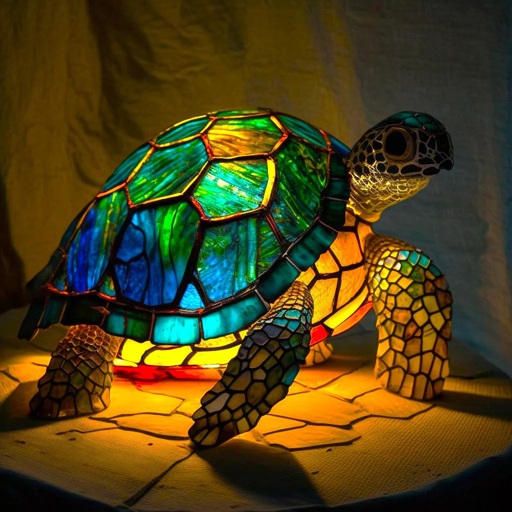 Stained Glass Animal Lamp Ornament For Home Decor And Shelf Display