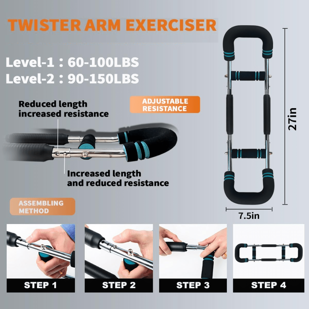 NovaFlex Power Twister, regulowany, do przedramion, tricepsów i klatki piersiowej w domu