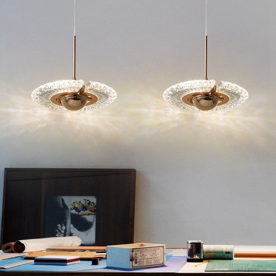 Aurora Orbit LED Pendant Lamp in Iron and Acrylic for Living Room and Bedroom