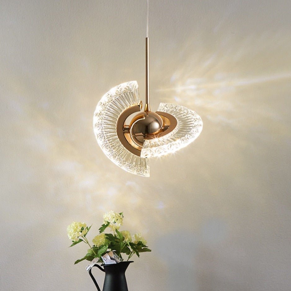Aurora Orbit LED Pendant Lamp in Iron and Acrylic for Living Room and Bedroom