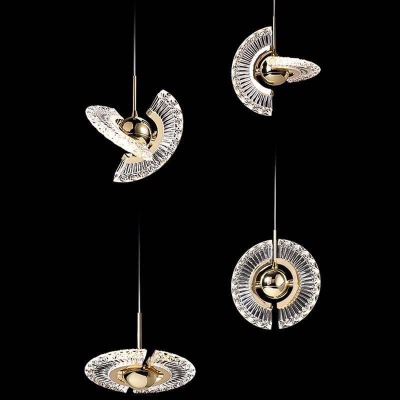 Aurora Orbit LED Pendant Lamp in Iron and Acrylic for Living Room and Bedroom