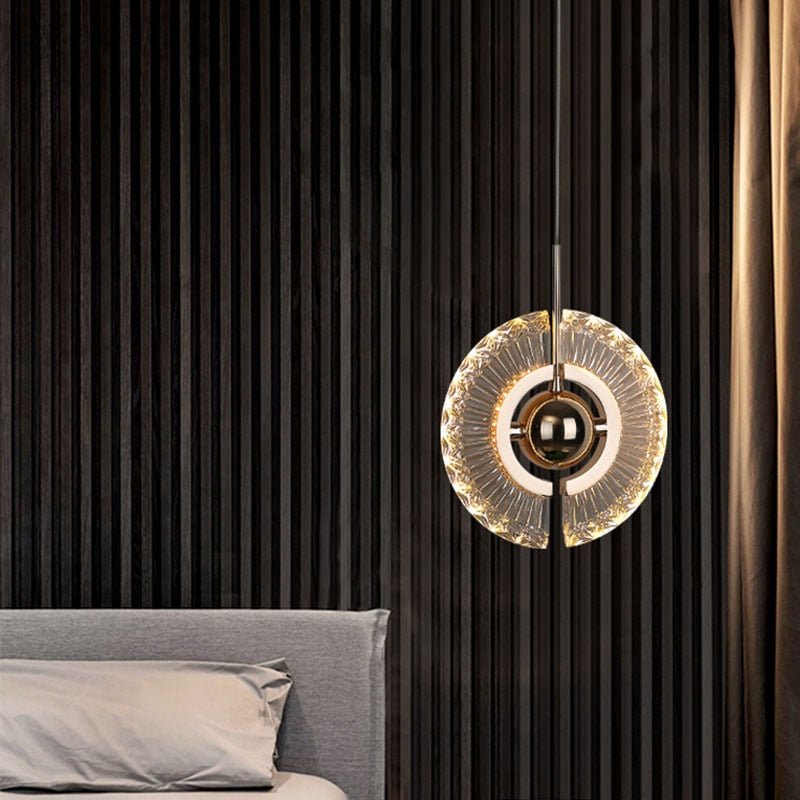 Aurora Orbit LED Pendant Lamp in Iron and Acrylic for Living Room and Bedroom