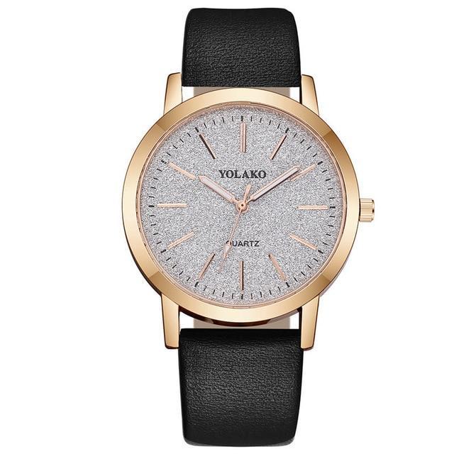 Orologio da polso IcoolGadgets Geneva con cinturino in pelle sintetica per donna, regalo elegante