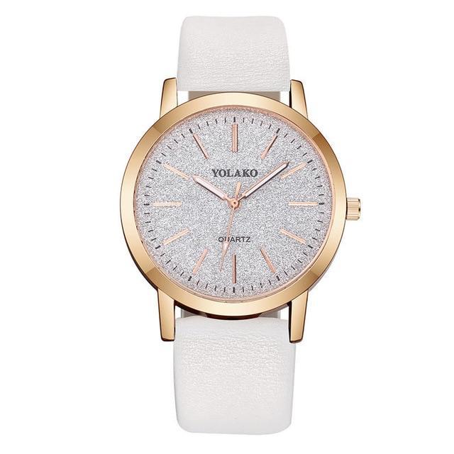 Orologio da polso IcoolGadgets Geneva con cinturino in pelle sintetica per donna, regalo elegante