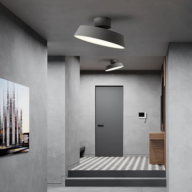 Plafonnier LED rond fin nordique Nordia pour espaces de vie