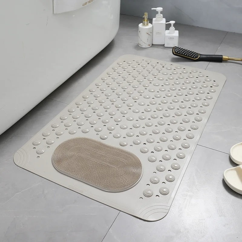 NovaGrip Non Slip Mat For Shower With Built In Foot Scrubber And Grip Surface