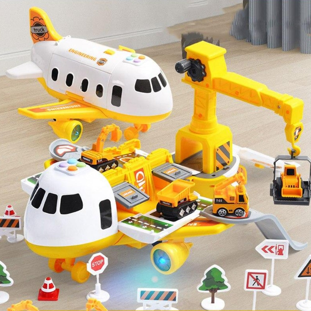 Set de juego de avión SkyExplorer para niños, kit de construcción y juego de roles de 20 piezas